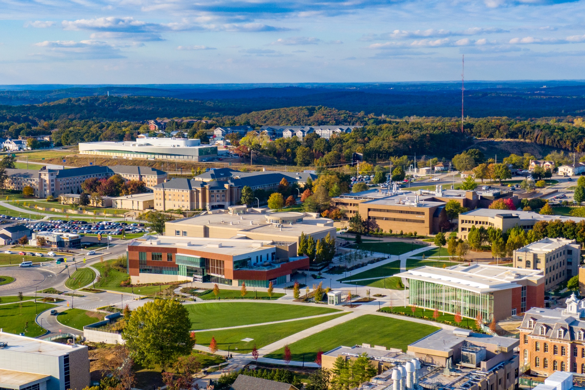 Havener arrival district, tim bradley way welcome center innovation lab aerial